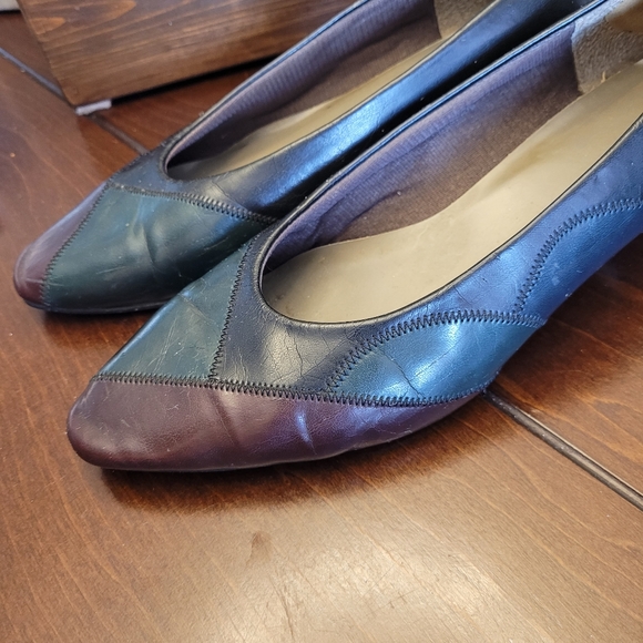 Vintage multi patchwork women's leather pumps - Picture 2 of 7